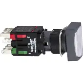 Schneider Electric XB6DF1B5B Leuchtdrucktaster, weiß Ø 16, flach, m. Rastung, 24 V, 1S+1Ö