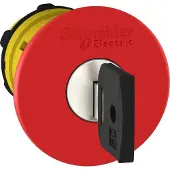 Schneider Electric Not-Aus/Not-Halt-Schalter, Frontelement, Harmony XB5, Kunststoff, 22mm, rot, Pilz 40mm, Schlüsselentriegelung, Dom 4A185 ZB5AS944D