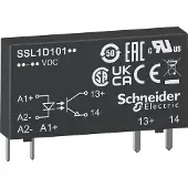 Schneider Electric SSL1A12JD Halbleiterrelais, steckbar, E: 3-12 VDC, A: 24-280 VAC, 2 A, nullspann. - 10 Stück