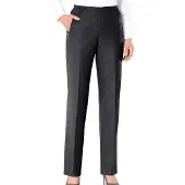 Adelina Webhose , Damen, Gr. 38, Normalgrößen, grau (anthrazit, meliert), 66% Polyester, 32% Viskose, 2% Elasthan, meliert, lang, Hosen Webhose