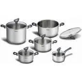 Tefal Daily Cook G712SA55, Edelstahl, Edelstahl, Edelstahl, Grau, Bakelit, Glas