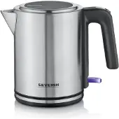 Severin WK 3489, 1 l, 2400 W, Schwarz, Silber, Kunststoff, Edelstahl, Wasserstandsanzeige, Drahtlos