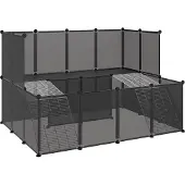 vidaXL Kleintierkäfig Schwarz 143x107x93 cm PP und Stahl