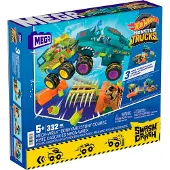 Mega HKF89 - Hot Wheels - Mega - Monster Trucks - Smash & Crash - Bauset, 332 Teile, Crash Wrex Boneyard Stuntpacours
