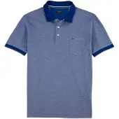 Olymp Poloshirt "Casual" Two-Tone Piqué, Seitenschlitzen im Saum