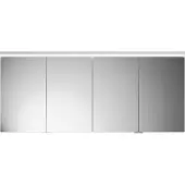 Burgbad Lin20 Spiegelschrank LED-Beleuchtung inklusive LED-Waschtischbeleuchtung, 4 Türen, 1600x700x170mm, SPQL160F5351, Farbe: Weiß Matt mit Laserkante