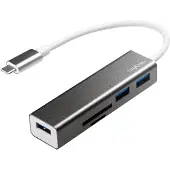 Logilink UA0305, Kabelgebunden, USB 3.2 Gen 1 (3.1 Gen 1) Type-C, Aluminium, MicroSD (TransFlash), SD, USB 3.2 Gen 1 (3.1 Gen 1) Type-A, Aluminium