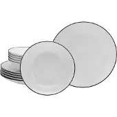 Creatable , 13188, Luna Black Line, Tafelservice 12-tlg, Porzellan