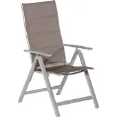 Merxx Gartenstuhl "Taviano", silber, B:60cm H:111cm T:70cm, Obermaterial: 100% Polyester. Füllung: 100% Polyester, Stühle, Gartenstuhl, 2er Set, Alu/Textil, verstellbar, silber