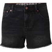 Superdry für Damen. W7110448A Schwarze Hot Shorts mit halbhohem Bund (28), Lässig, Baumwolle, Denim