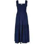 Apricot Midikleid "Midikleid", Damen, Gr. S (36), N-Gr, blau (navy), gewebt, Obermaterial: 100% Viskose CV., uni, normal, eckiger Ausschnitt, Kleider Midikleid, mit Smockdetails