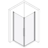 Koralle Eckdusche Pendeltür 1-teilig-Halbteil myDay EPWS rechts 90 865-885x2000mm, VB01709020AA1, Duschkabine: Rahmen: Silber Matt, Glas: ESG
