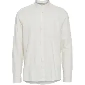 !Solid Langarmhemd SOLID "Langarmhemd SDAllan", Herren, Gr. XL, N-Gr, beige (sanftes weiß), Obermaterial: 58% Leinen LI. 42% Viskose CV., Hemden Langarmhemd