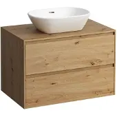 Laufen LANI Schubladenelement, 1 Ausschnitt mittig, 785x495x525mm, H4043111122671, Farbe: Wildeiche