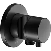Keuco IXMO Umstellventil UP 2 Verbraucher, Schlauchanschluss, Comfort Griff und Brausehalter, ohne Absperrung, Rosette rund, 59556371201, Farbe: Schwarz Matt