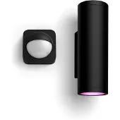 Philips Hue Set: Appear Wandleuchte Schwarz + Sensor Für Außenbereich