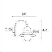 MORETTI Außenwandlampe Campanula 2091 Messing antik Tiefe 40 cm IP44