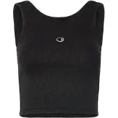 Champion Tanktop "ICONS WASH Crop Tank", Damen, Gr. M (40), schwarz (nbk), Obermaterial: 58% Baumwolle, 39% Polyester, 3% sonstige Fasern, Tops Tanktop, mit Stone Acid Wash-Effekt, in Skinny-Passform