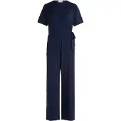 Cartoon Jumpsuit "Jumpsuit mit Bindegürtel", Damen, Gr. 42, EURO, blau (dunkelblau), Obermaterial: 95% Polyester PES. 5% Elasthan EL., Overalls Jumpsuit