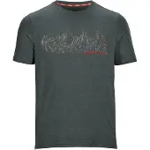 Killtec T-Shirt "MN TSHRT C", Herren, Gr. 3XL, grau (dunkelgrün), Obermaterial: 92% Polyester, 8% Elasthan, Rundhals, Shirts T-Shirt, Schnelltrocknendes Herren T-Shirt mit Berg-Print und Melange-Optik