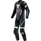 Dainese Laguna Seca 6 Schwarz Weiß Anthrazit 1-Teiler Motorrad Lederkombi Größe 50