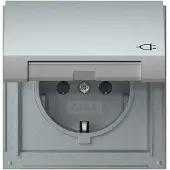 Gira TX44 IP44 Aluminium Steckdose Mit Scharnierabdeckung - 445465