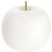 Kdln Tischleuchte Kushi, messing/weiß, Ø 16 cm, Glas