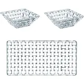 Nachtmann Servierplatte "Servierplatten Bossa Nova 3er Set transparent", bunt (transparent), B:2cm H:2cm L:2cm T:2cm, Glas, Servierplatten, Servierplatte, Erhöhte Bruchfestigkeit