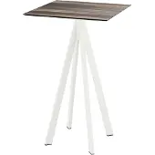 Veba Infinity Stehtisch Weiß gestell + Tropical Wood HPL 70x70 cm