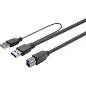 VivoLink PROUSB3AB10C-DUAL, 10 m, USB A, USB B, USB 3.2 Gen 1 (3.1 Gen 1), Schwarz