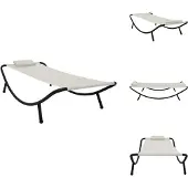vidaXL Gartenbett Creme 200 x 90 cm Stahl - Gartenbetten