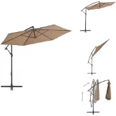 vidaXL Ampelschirm mit Alu-Mast 300 cm Taupe - Sonnenschirme & Sonnenschutze