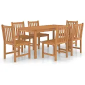 vidaXL 7-tlg. Garten-Essgruppe Massivholz Teak - Gartenmöbel-Sets