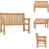 vidaXL Gartenbank 114 cm Massivholz Teak - Gartenbänke