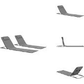 vidaXL Klappbare Strandmatte 2 Stk. Stahl und Stoff Grau - Sonnenliegen