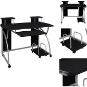 vidaXL Computertisch Schwarz 110x52x88,5 cm Holzwerkstoff - Schreibtische