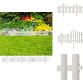 vidaXL Rasenkanten 17 Stk. Weiß 10 m PP - Beeteinfassungen