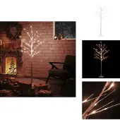 vidaXL LED-Birke Warmweiß 72 LEDs 150 cm - Weihnachtsbäume