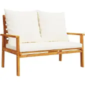 The Living Store Gartensofa 120 cm mit Kissen Massivholz Akazie
