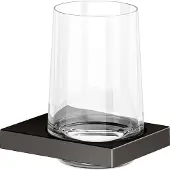 Keuco EDITION 11 Glashalter, Echt-Kristallglas, 11150359000, Farbe: Titanschwarz gebürstet