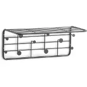 Zeller Garderobenleiste PRESENT, schwarz, B:51,4cm H:21cm T:24cm, Metall, Garderobenhalter, Garderobenleiste, moderne in Industrial-Design
