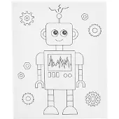 Creativ Company CC Schilderleinwand mit Druck Roboter, 24x30 cm