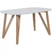 SalesFever Esstisch "Solna - Stilvoller Tisch für Ihr Zuhause", weiß (weiß, natur, weiß), B:180cm H:76cm T:90cm, Tische, Esstisch, Massive Eichen-Haarnadelbeine: Natürliches Design-Statement