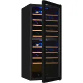 Exquisit Weinkühlschrank 2 Zonen, Platz für 90 Flaschen, 220 Liter, Umluftventilator, Digitale Temperaturanzeige, WS2-114-GTE-160G schwarz