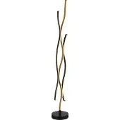 Globo LED-Stehlampe Geronimo, Höhe 135 cm, schwarz/Holzoptik