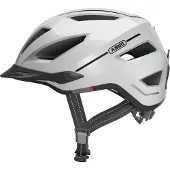 ABUS Stadthelm Pedelec 2.0 - Fahrradhelm mit Rücklicht und Regenhaube - für den Stadtverkehr - für Damen und Herren - Weiß, Größe L (56-62 cm)