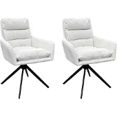 ByLiving Esszimmerstuhl "Pura", weiß (sanftes weiß), B:58cm H:88cm T:64cm, Stühle, Esszimmerstuhl, Sitzschale 360drehbar, Metall schwarz, Armlehnstuhl, diverse Farben
