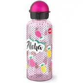 EMSA Teens Tritan Trinkflasche, 0,6 Liter, Hygienische Wasserflasche aus robustem Kunststoff, 1 Trinkflasche, Motiv: Aloha