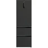 PKM WFD400ENFDDIX Kühl-Gefrierkombination mit Display, NoFrost French-Door, Dark Inox-Design