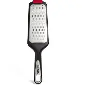 Tefal Universalreibe Ingenio, Edelstahl, mit Klingenschutz, Schwarze Handreibe mit rutschfesten Silikonstützen und beidseitigen Klingen, 1 Stück